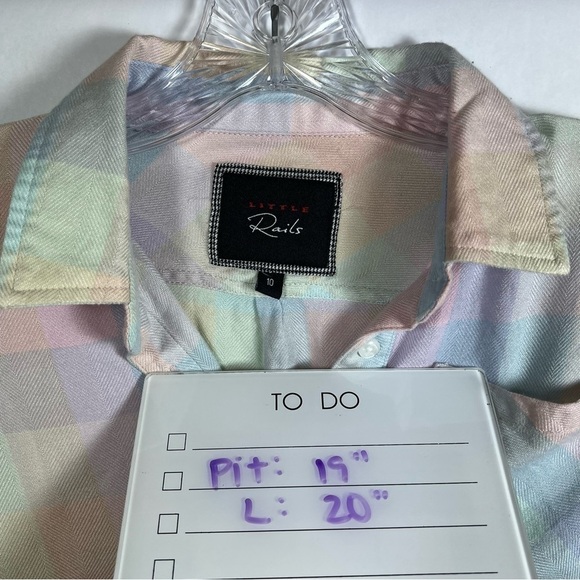Rails plaid button up shirt size 10 pastel multicolor - Picture 9 of 9
